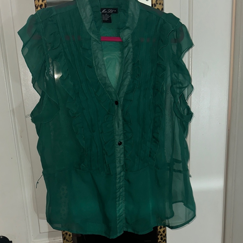 Miss Lili Sheer Emerald Blouse
